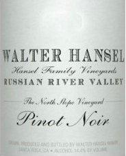 Rótulo do grandíssimo Walter Hansel  Pinot Noir "North Slope Vineyard"
